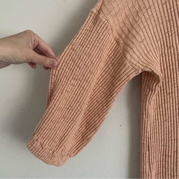 Free People Beach Pacific Maxi Peach Dress Ribbed V-Neck Size S Resort Vacation - Picture 6 of 6